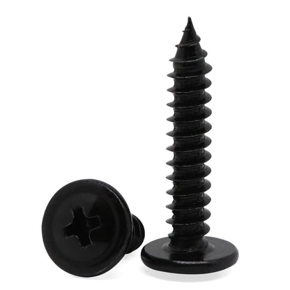 #8 x 1 Black Phillips Modified Wafer Truss Head Wood Screws, 200 PCS