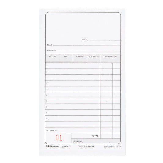 Blueline "Sales Book 50 Carbonless Duplicates English Pack of 10, 3-1/2"" x 6-1/2"" (G3NCR.10)"
