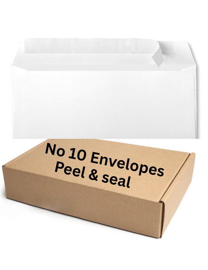 #10 Peel & Seal Envelopes – 9.5 x 4.125 in, White Business Mailing Envelopes, 500 Pack – Self-Sealing, Smooth Finish for Office, Mail, Bills