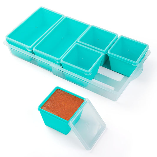 Mrsdry 6-Pack 1-Cup & 2-Cup Silicone Freezer Tray with Lids and Base, BPA-Free Portion Control Silicone Freezer Molds, Soup Cubes for Meal Prep, Leftovers
