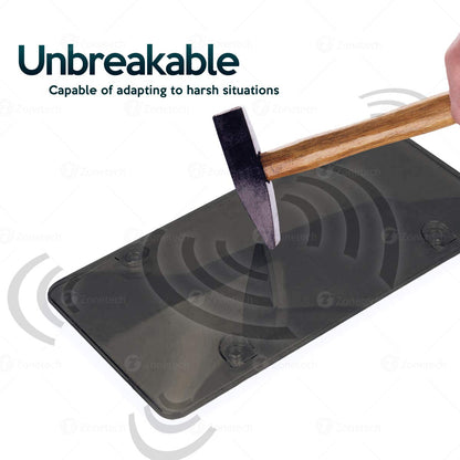 Zone Tech Clear Smoked Unbreakable License Plate Shields 2-Pack Quality Novelty/License Plate Clear Smoked Unbreakable Bubble Shields for All Your Vehicles