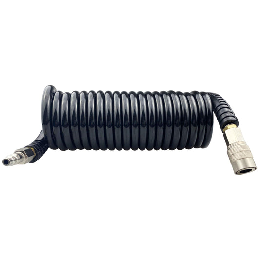 Darnassus Polyurethane Recoil Air Hose, Air Compressor Hose with 1/4" Swivel Fittings, for Industrial, Household, Garage, Station (20 FT, Black)