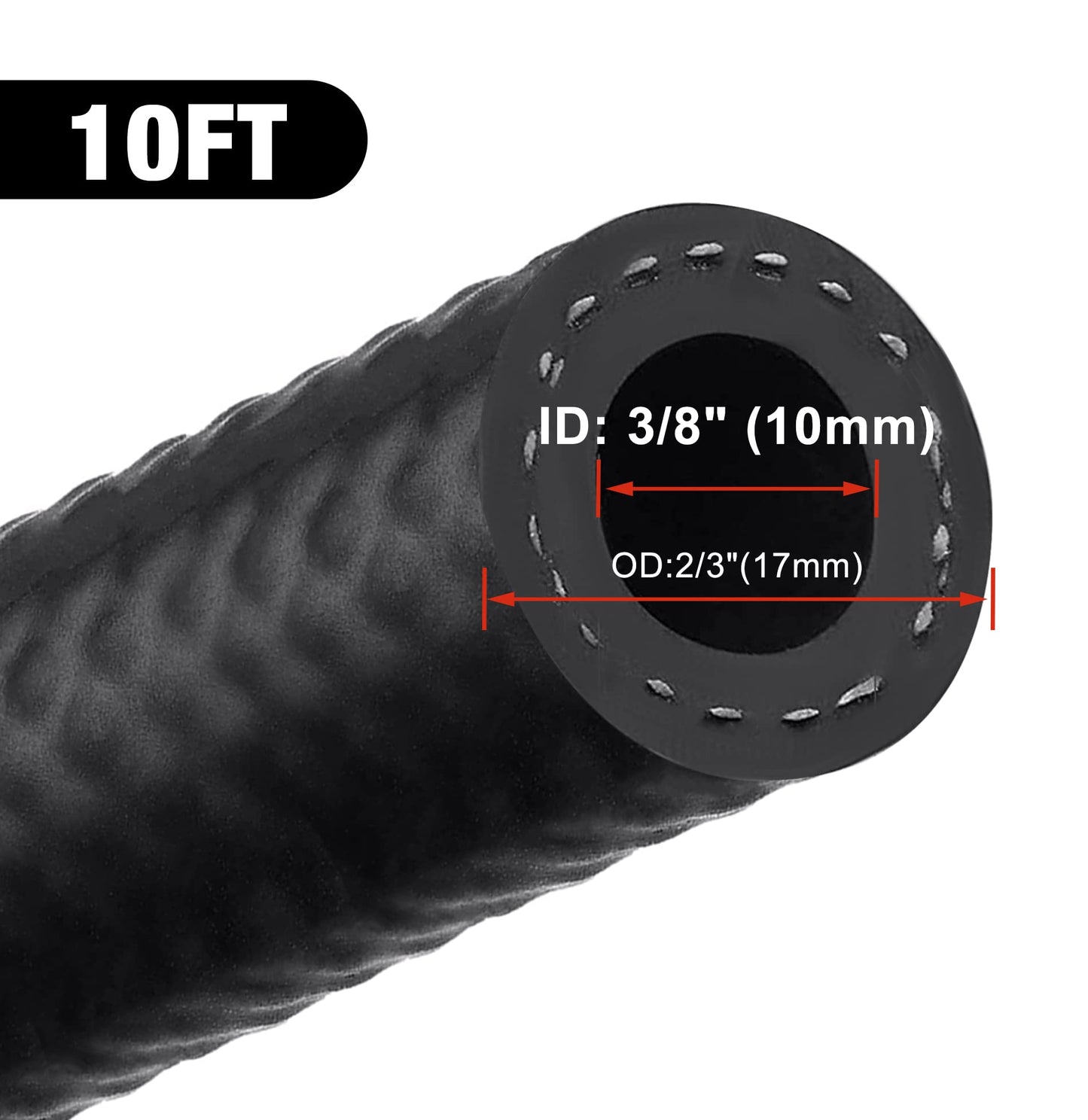 Evil ENERGY 3/8 Fuel Hose Line NBR Rubber 30R7 10FT 300PSI