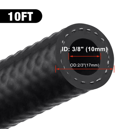 Evil ENERGY 3/8 Fuel Hose Line NBR Rubber 30R7 10FT 300PSI