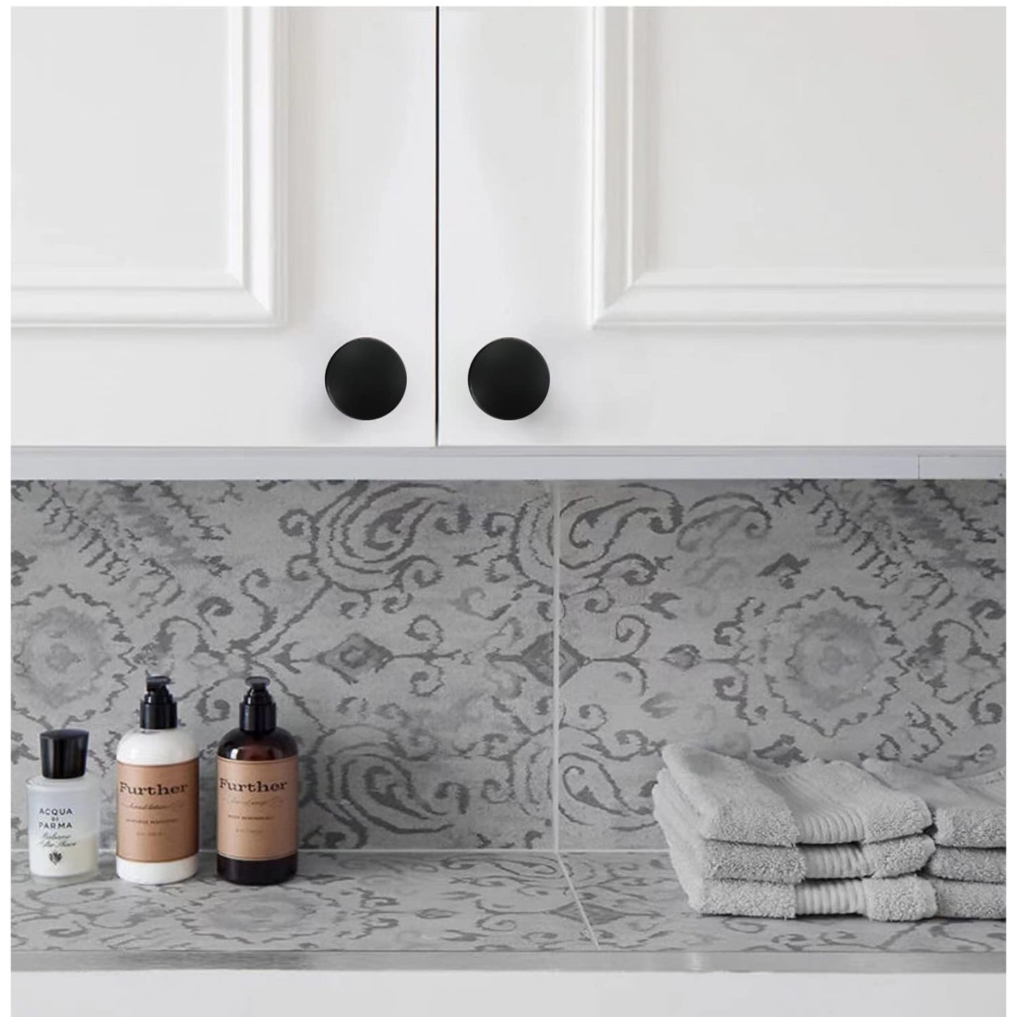 10 Pack Round Cabinet Knobs Drawer Knobs Dresser Knobs, Black Handles Knobs Drawer Pulls Door Knobs Furniture Knobs Cupboard Knobs for Modern Bathroom Kitchen Cabinet Hardware - Matte Black