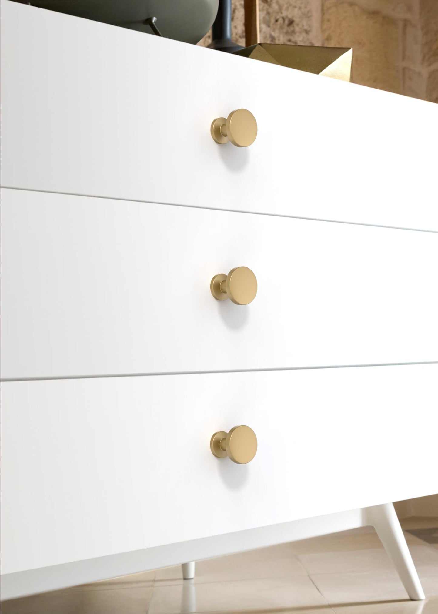Asimerdeco 10 Pack Champagne Bronze Cabinet Knobs Single Hole Cabinet Pulls Round Kitchen Cabinet Knobs Drawer Knobs Dresser Knobs