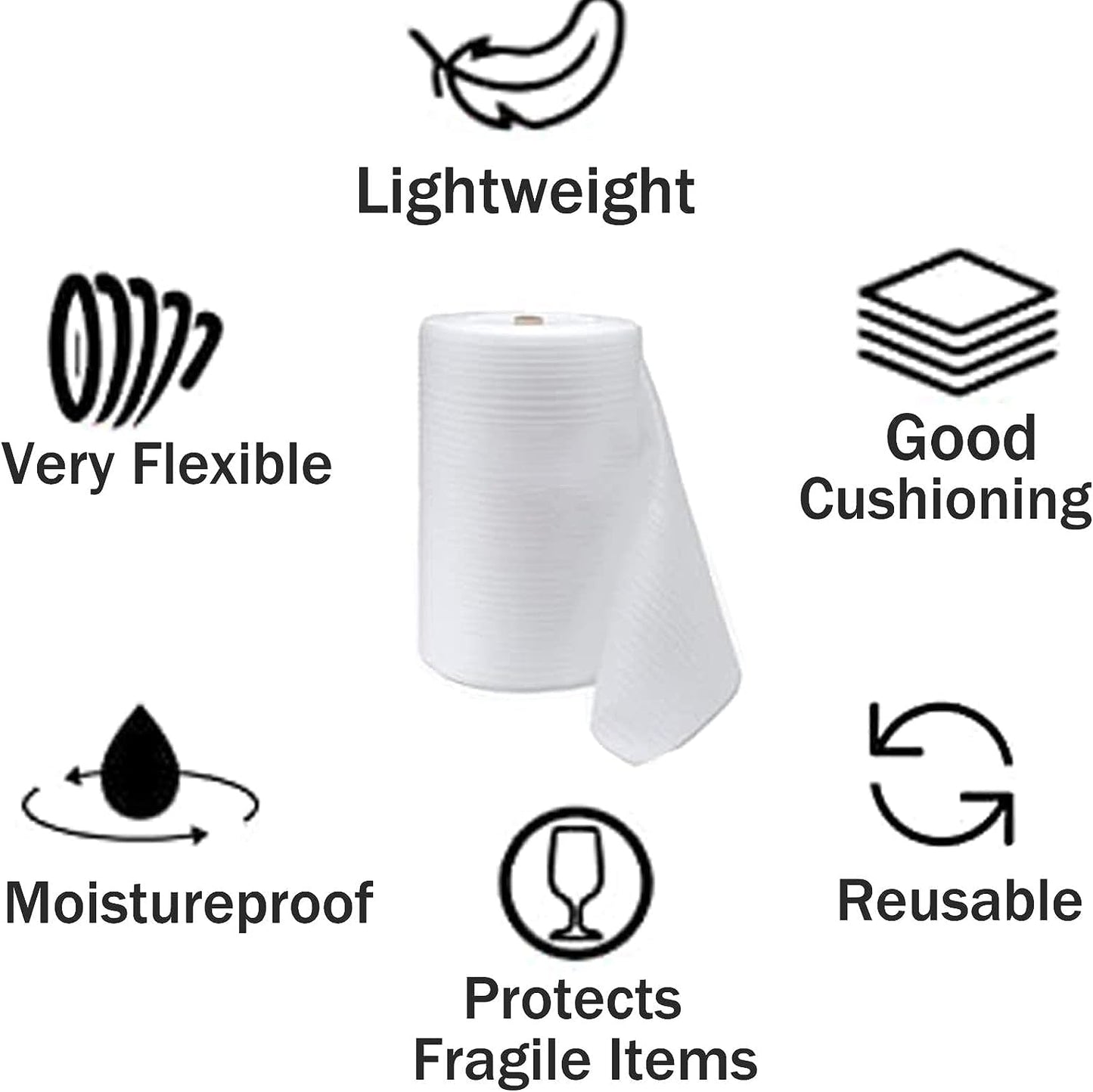 11.5"x 100' (1200in) Foam Wrap Rolls for Moving Packing Foam Roll Packing Materials Shipping Packing Moving Supplies, Thick Cushion packaging wraps for Protect Glasses, Fragile Items, Dishes