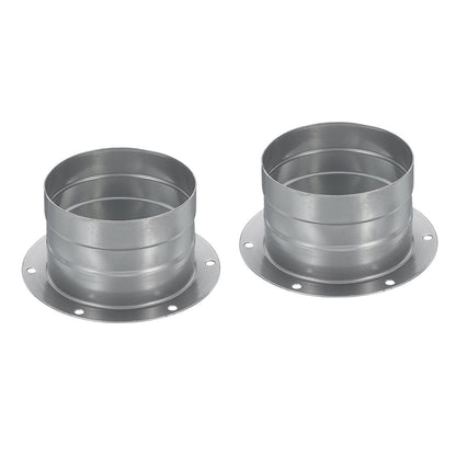 PATIKIL 3 Inch Duct Connector Flange, 2 Pack Metal Straight Pipe Exhaust Hose Flange for Heating Cooling Ventilation HVAC System
