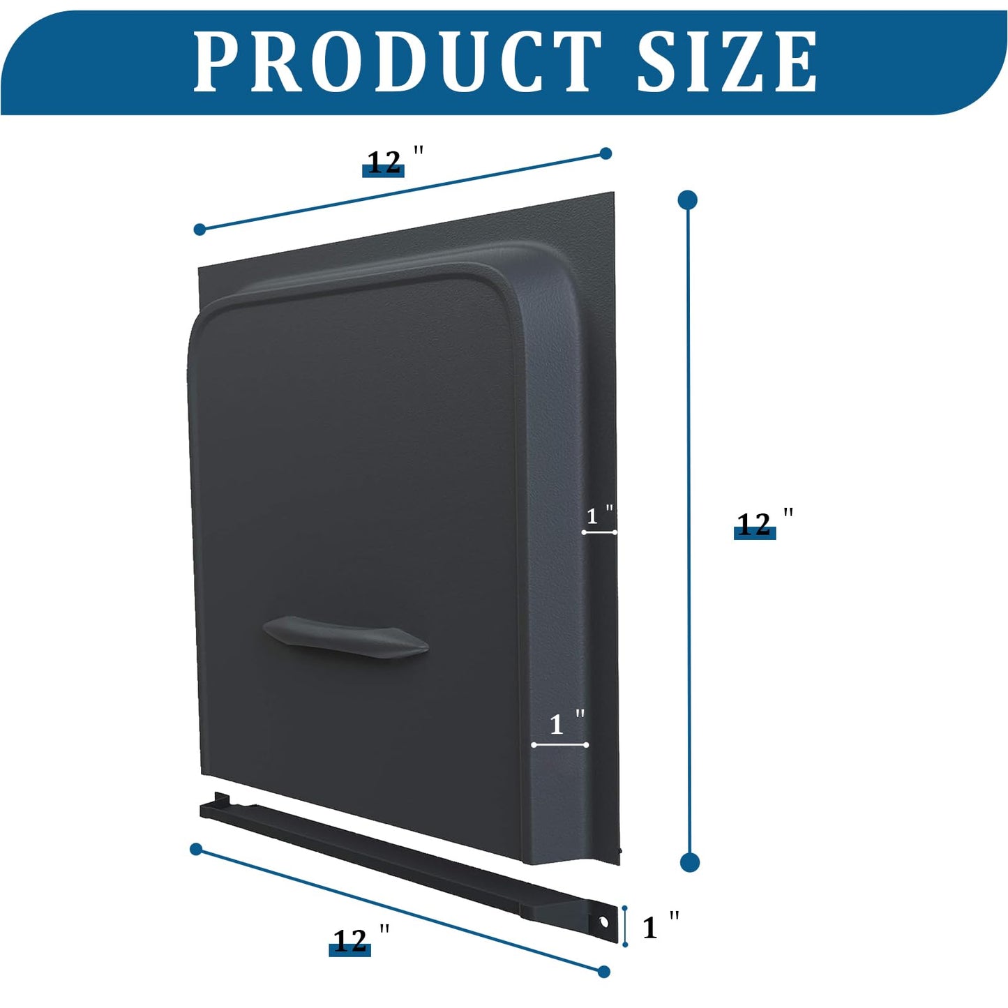 RV Screen Door Slider, 12" White Panel Fits RV, Trailer, Camper, Motor Home, Cargo Trailer (Black)