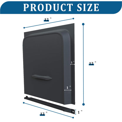 RV Screen Door Slider, 12" White Panel Fits RV, Trailer, Camper, Motor Home, Cargo Trailer (Black)