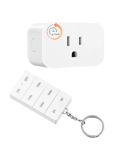 DEWNEWILS Remote Control Outlet with Timer, Indoor Remote Timer Outlet, 100FT Wireless Control Range, 15A/1875W, Remote Outlet Switch Countdown Time for Household Appliances