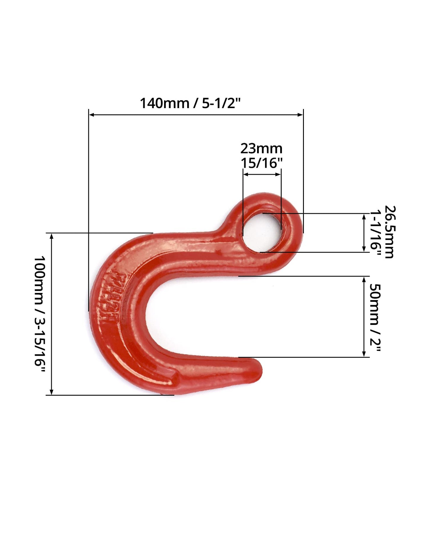 QWORK Alloy Steel Large Opening Lifting Hook, 2 Pack 4400 lbs Strong Load-Bearing Crane Hoist Hook Easy to Install The Sling for Construction Engineering, Factory Hoisting, Harbor Hoist, 2Ton