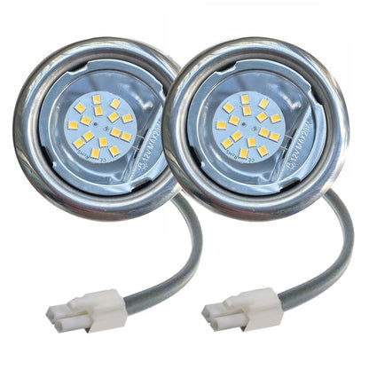 LIDESENMO 2-Pack 55mm Kitchen Cooker Range Hood LED Light 1.5W 12V DC EL Connectors Smoke Exhauster Ventilator Lamp Motorhome RV Closet Lighting (White 6000K)