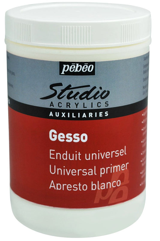Pebeo Studio Acrylics Auxiliaries, Studio Gesso 1-Liter , White