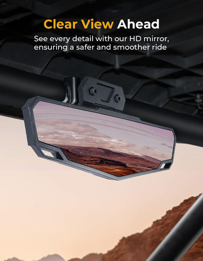 KEMIMOTO PRO XP Center Rear View Mirror High-Definition Race Convex Mirror Compatible with Polaris RZR PRO XP / 4, Turbo R /4 2020 2021 2022 2023 2024, 2024+ RZR XP 1000 Repalce OEM #2883763