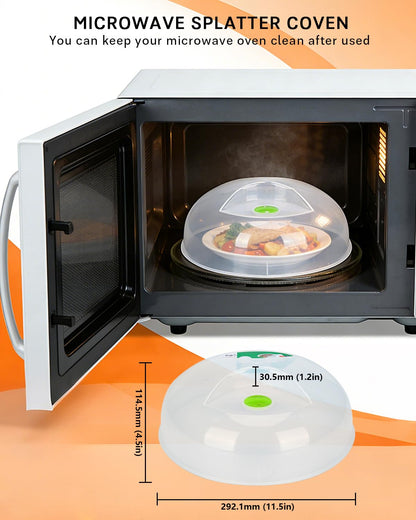 Microwave Splatter Cover, Microwave Cover for Food, Large Microwave Plate Cover Guard Lid with Steam Vents Keeps Microwave Oven Clean, 11.5 Inch BPA Free & Dishwasher Safe