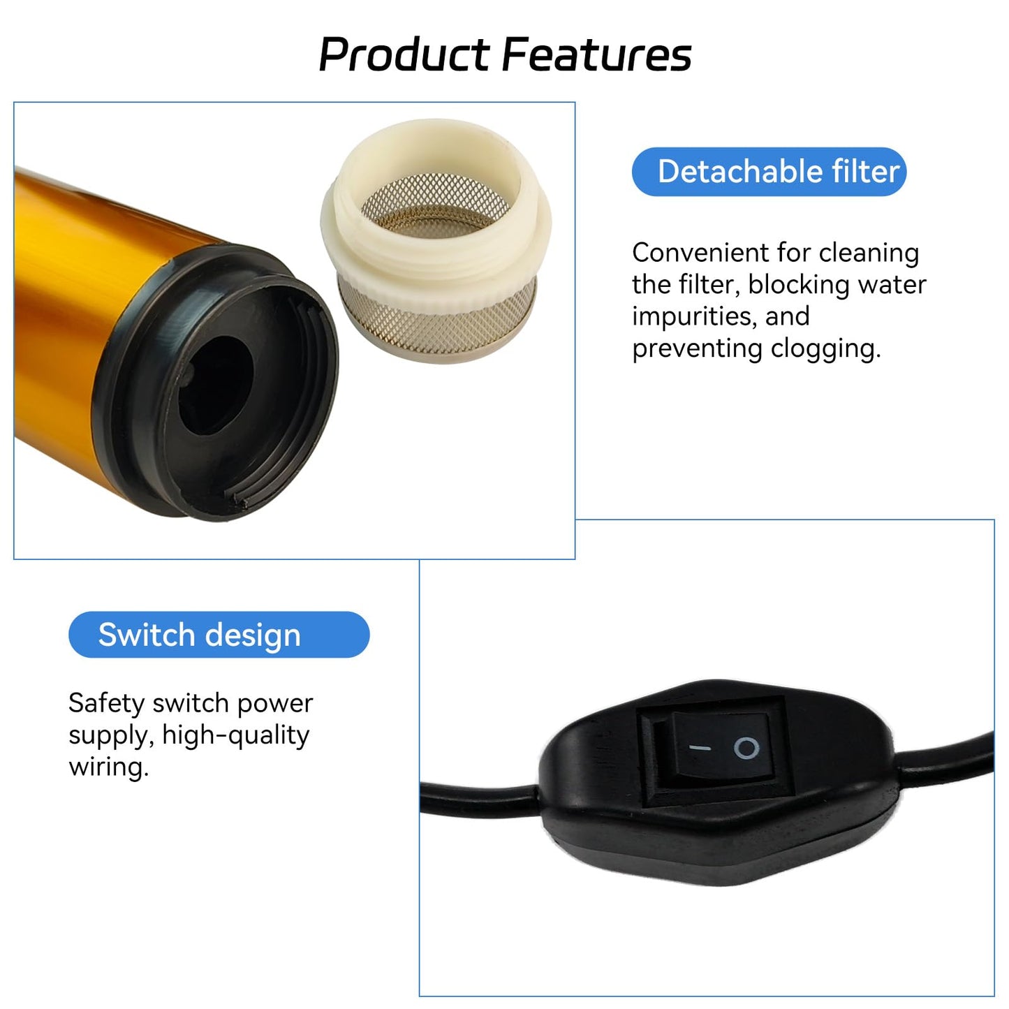 AeKeatDa DC 12V 80W Water Pump Submersible Electric Diesel Pump,8A Water Oil Diesel Fuel Transfer Fluid Pump