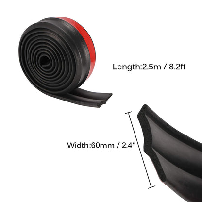 Car Front Rear Bumper Protector, 2.5m/8.2ft Universal Rubber Bumper Lip Splitter Body Skirt Spoiler