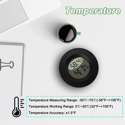 Mini Hygrometer Thermometer Digital Humidity Meter Indoor/Outdoor Humidity Monitor Reptile Thermometer for Greenhouse Garden Cellar Fahrenheit(℉)/ Celsius(℃) 6 Pack