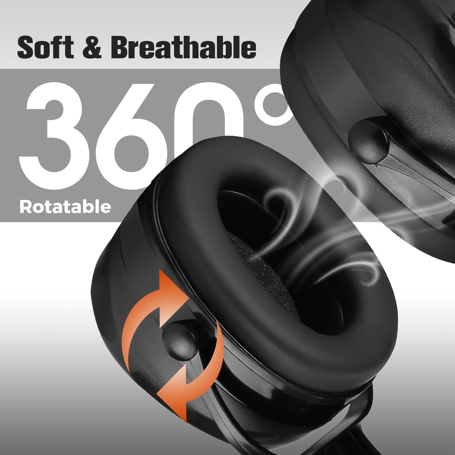 ProCase SNR 36dB Noise Reduction Safety Ear Muffs, Noise Cancelling Headphones Sound Blocking Hearing Protection Earmuffs for Shooting Mowing Construction -Black