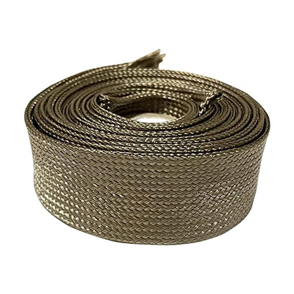 Spark Plug Wire Heat Shield Heat Hose 2500 Degree Basalt fiber Wrap Heat Sleeve Adjustable Fuel Line Heat Shield for Car&Auto Wire Loom Protection (1" IDX10' Titanium)