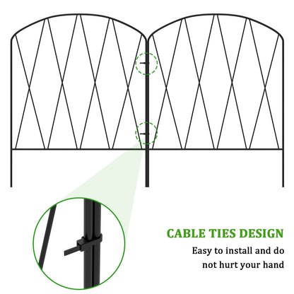 YBING Decorative Garden Fence, 10 Pack 11Ft (L) x 16In (H) Arched Metal Fence Border, Rustproof Animal Barrier for Flower Bed Patio Landscape Outdoor
