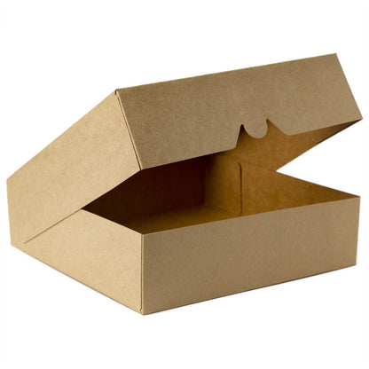 [15pcs]9inch Kraft Bakery Boxes,ONE MORE Large Pie Boxes with PVC Window Natural Disposable box for Cookie 9x9x2.5inch,15 of Pack