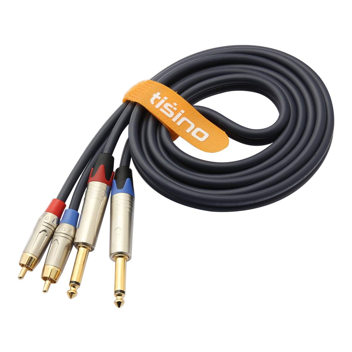 Tisino RCA to 1/4 Cable, Dual RCA to Dual 1/4 inch TS Stereo Audio Interconnect Cable Patch Cords - 6.6 feet