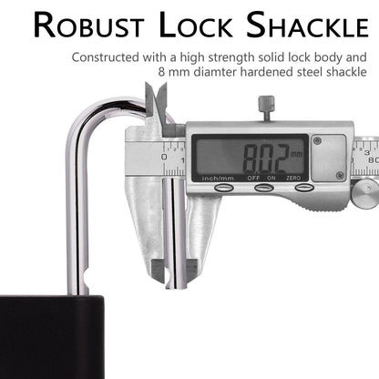 Combination Padlocks,Chumiug 4 Digit Resettable Combination Lock with 2.6 Inch Long Hardened Steel Shackle,Suitable for Outdoor School, Gym,Backyard Fence, Hasps,Shed & Toolbox [2 Pack] (Black - L)