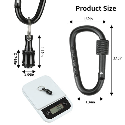 Upgrade 18 Pcs Bit Holder Keychain with 3 Black Carabiner, 1/4 Inch Hex Shank Screwdriver Bits Holder, Screw Adapter Quick Release Hand-Held Impact Socket Holder for Electric Screwdrivers (Black-3set)