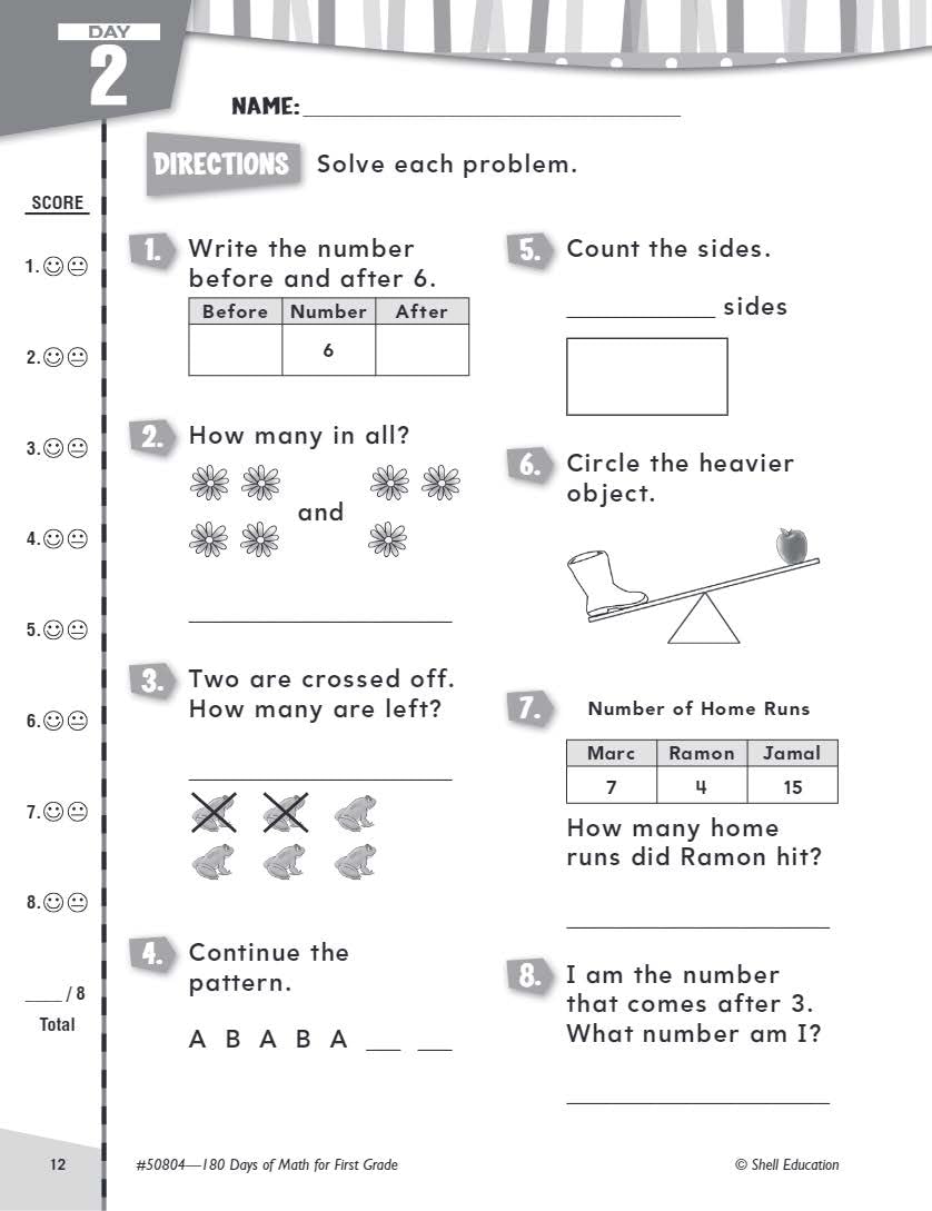 180 Days™: Math for First Grade: Practice, Assess, Diagnose