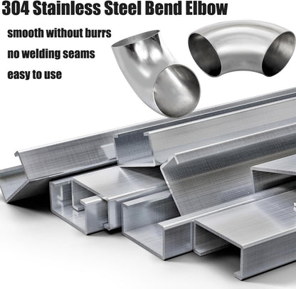YOUEON 6 Pcs 2.5" 90° Exhaust Elbow Pipe, 304 Stainless Steel Mandrel Bend Elbow Thickness 16GA/0.06", Exhaust Pipe Tubing for Car Modified Exhaust System, Stair Handrail, Exhaust Application