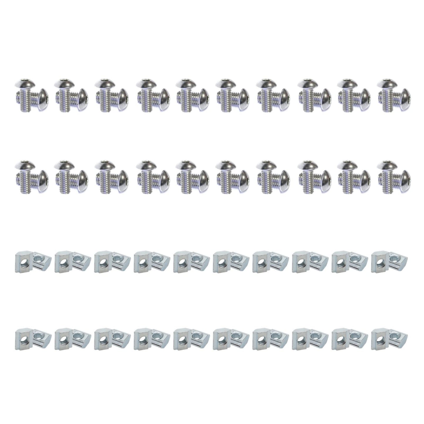 1" x 1" 1010 Series Aluminum Extrusion Profiles Fastener T-Solt Nuts and Bolts Set, 40pcs 1" x 1" T Nuts Hex Screw Bolt Used on 1 Inch x 1 Inch Extrusion Profiles Rail