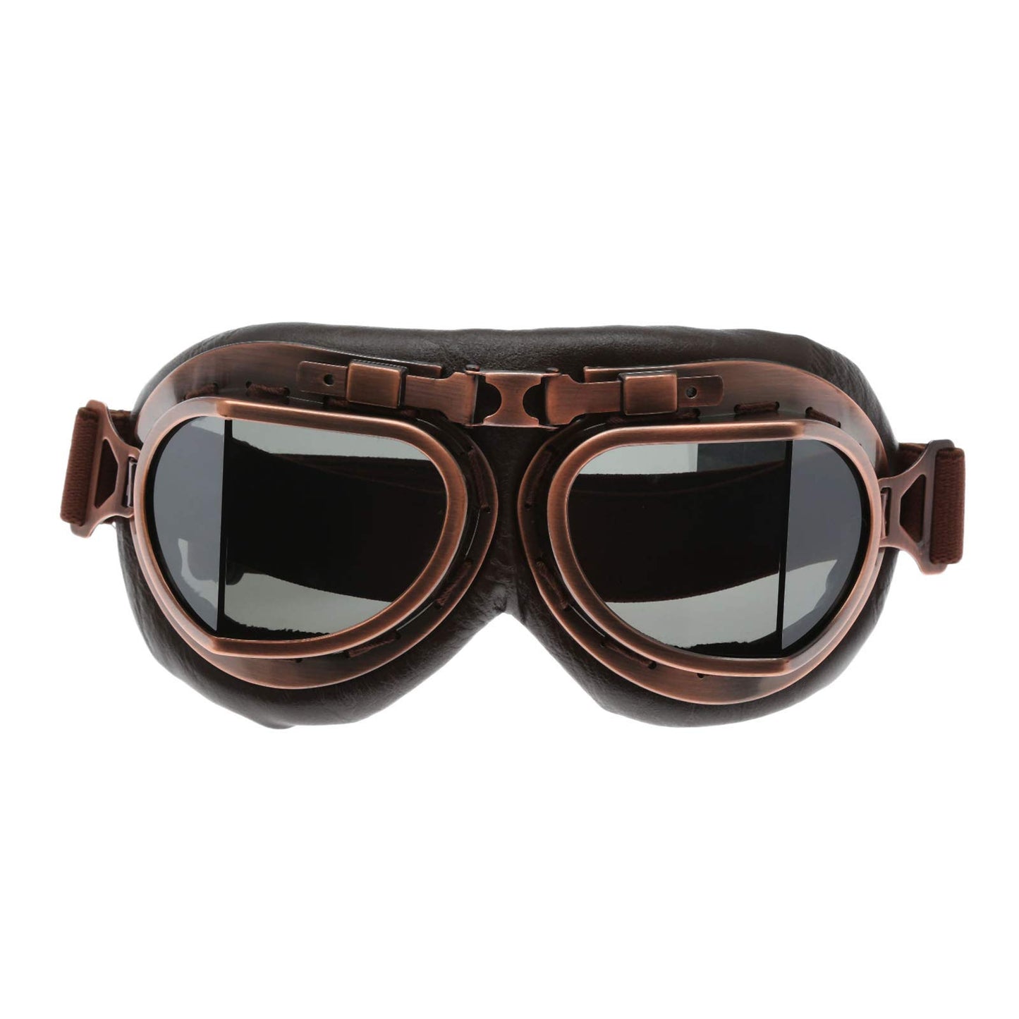 MUXSAM Vintage Motorcycle Goggles, ATV Motocross Goggles, Dirt Bike Racing Riding Off Road Scooter Glasses, Windproof Dustproof Eyewear for Adults Men Women, Copper Frame Smoke Lens