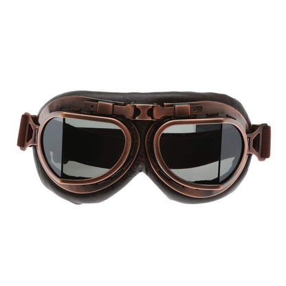 MUXSAM Vintage Motorcycle Goggles, ATV Motocross Goggles, Dirt Bike Racing Riding Off Road Scooter Glasses, Windproof Dustproof Eyewear for Adults Men Women, Copper Frame Smoke Lens
