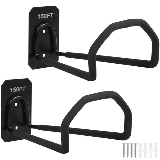 PeoMev 2pcs Heavy Duty Hose Hanger Wall Mount Water Hose Holders for Outside, Sturdy Hose Stand for Garden Hose Storage and Extension Cords