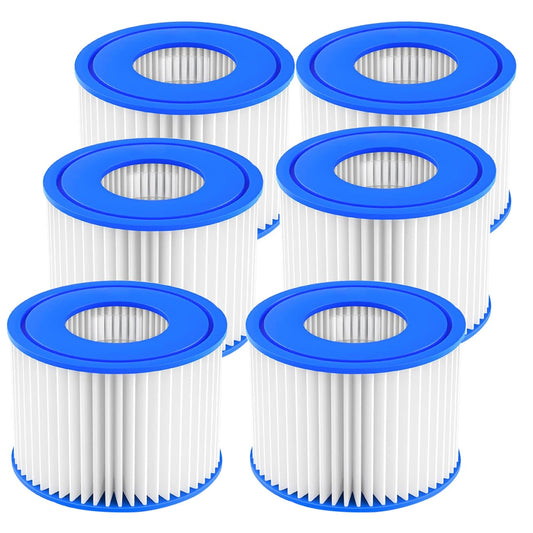 6 Pack Hot Tub Filter Type VI, Pool Filter Cartridges Accessories for Best-Way, Lay-Z-Spa, Swimming Pool, Coleman SaluSpa, Palm Springs