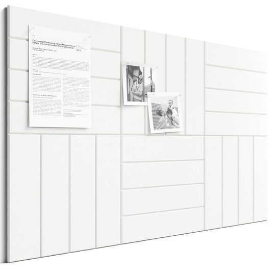 Bumusty Large Cork Board Alternative-36 x 24" Felt Bulletin Board Tiles, with 30 Pushpins, 40 Adhesive Tabs, 6-Pack Slat Wall Paneling, Cork Boards for Office Push Pin Board Felt Board-Milky White