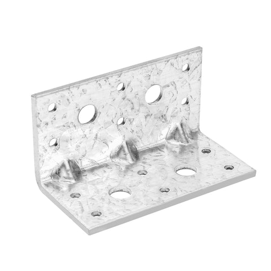 MOZCORN 6 Pcs Galvanized L Corner Brackets, 90 Degree Steel Corner Brace 100x52x52mm, 2.8mm Thickness