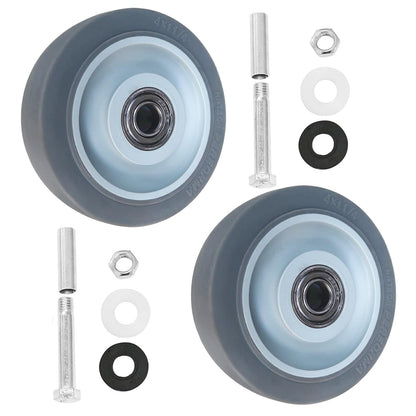 2-Pack Heavy Duty PU Caster Wheels with Bearings – Replacement Plate Mount Wheels for Hand Trucks, Platform Carts, Shelves & Industrial Utility Dollies (grey, 4inch)