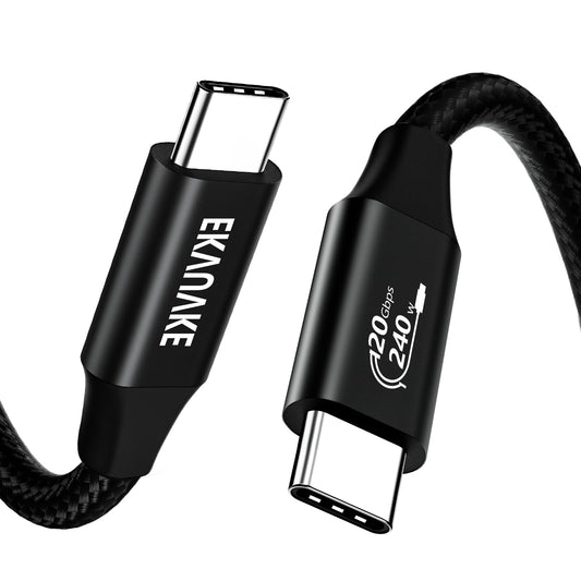 EKVUVKE USB C Monitor Cable 10FT 8K@60Hz/4K@120Hz Video Output, 240W Fast Charging, 20Gbps Data Transfer USB 3.2 Gen 2x2 Type C Monitor Display Cable for iPhone 17/16/15 Pro Max, MacBook, Laptop