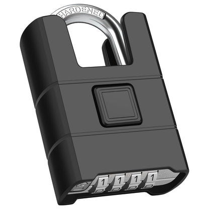 Large Heavy Duty Combination Padlock, [8mm Wraped Beam Cut Resistance] Diyife 54mm Combination Lock, Weatherproof 4 Digit Combo Lock Outdoor Padlock for Gate, Garage, Shed, School, Gym (Black)