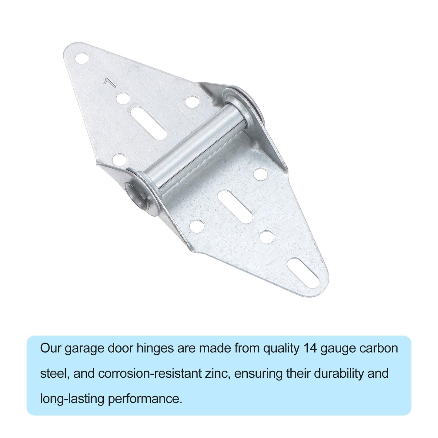 uxcell 4 Set Garage Door Hinge #1 Hinge, 14 Gauge Steel with Galvanized Finish Garage Door Replacement Hinge with Screws