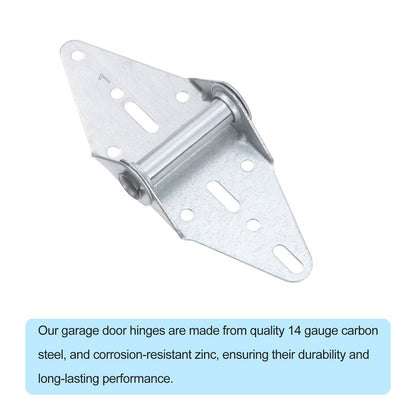 uxcell 4 Set Garage Door Hinge #1 Hinge, 14 Gauge Steel with Galvanized Finish Garage Door Replacement Hinge with Screws