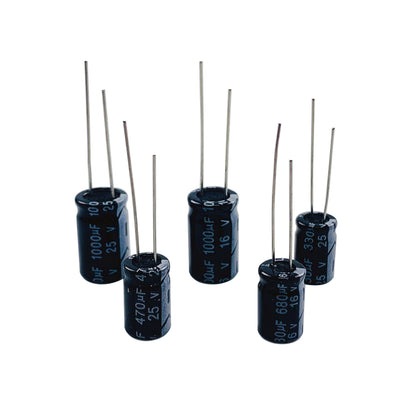 PANMILED 35 Values 700 Pieces Aluminum Electrolytic Capacitor Assortment Kit 0.1uF-1000uF 10V 16V 25V 50V Direct Insertion Aluminum Electrolytic Capacitor Series
