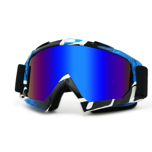 Dirt Bike Motorcycle ATV Motocross Goggles - UV 400 Offroad Mx Racing Helmet for Men Women Adults Youth Kids (示例： Cranberry Blue Frame+color Blue Lens)