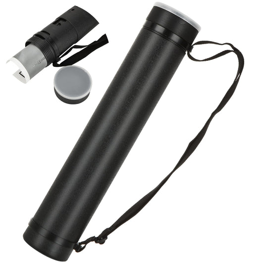 EATHEATY 1PC Extendable Poster Tube Expand from 17” to 27” with Shoulder Strap, Black Portable Poster Document Storage Tube for Artworks, Blueprints, Drafting and Scrolls