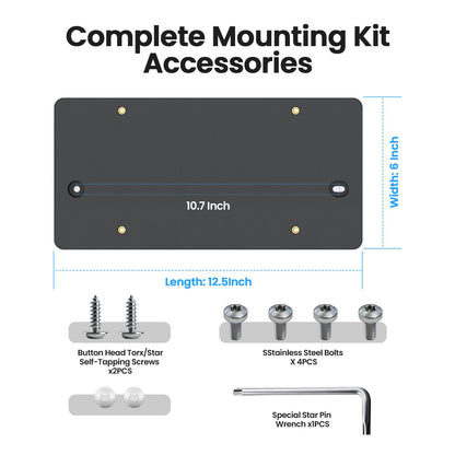 TOVIIEA Rear License Plate Bracket Holder Fit for 2012-2025 Audi A3 A4 A5 A6 A7 A8 S4 S5 S6 S7 RS5 RS6 RS7 Q3 Q5 SQ5 Series, Tail Bumper Car Tag Holder Frame Replace with Screws & Wrench