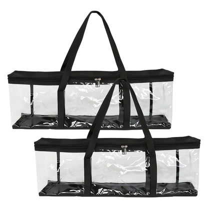 Tibapla 2Pcs DVD Storage Bags, Transparent Media Organizer Bag with Handles Zipper, Large Capacity Video Game Storage Hold 40-50 DVDs for DVD CD Video Game VHS Box Blu Ray Disc Movie Case Book Album