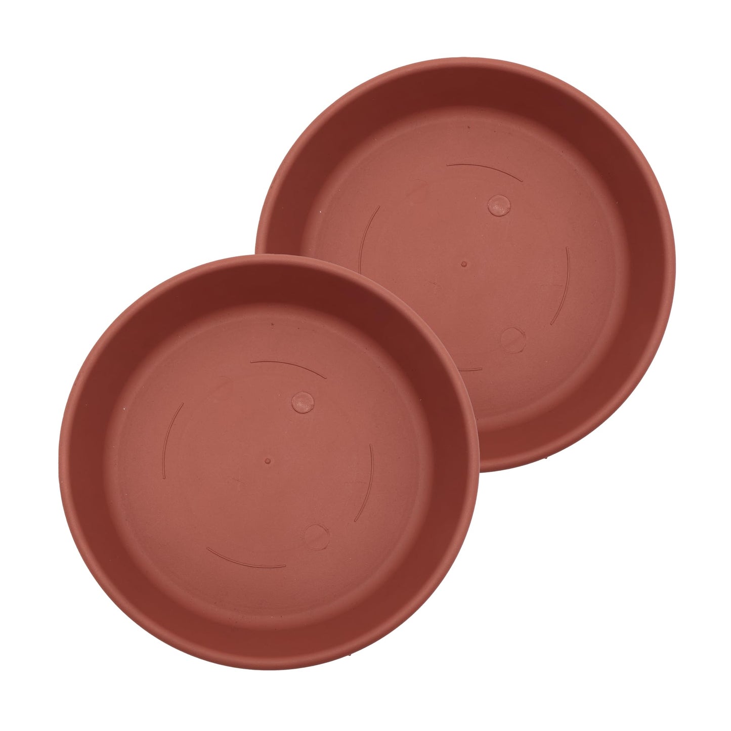 The HC Companies 12 Inch Round Plastic Classic Plant Saucer - Indoor Outdoor Plant Trays for Pots - 12.5"x12.5"x2.13" Clay (Pack of 2)